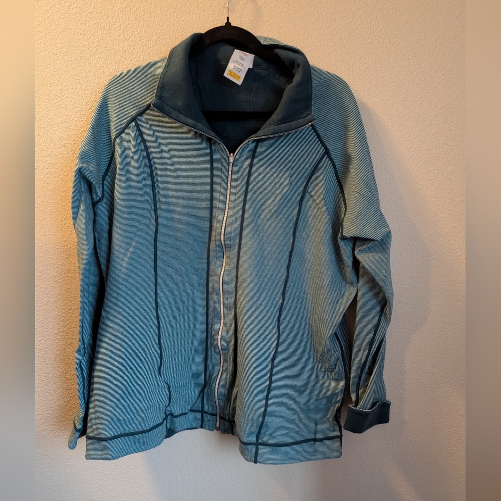 Kirkland Green Striped Zipper Jacket Size XXL